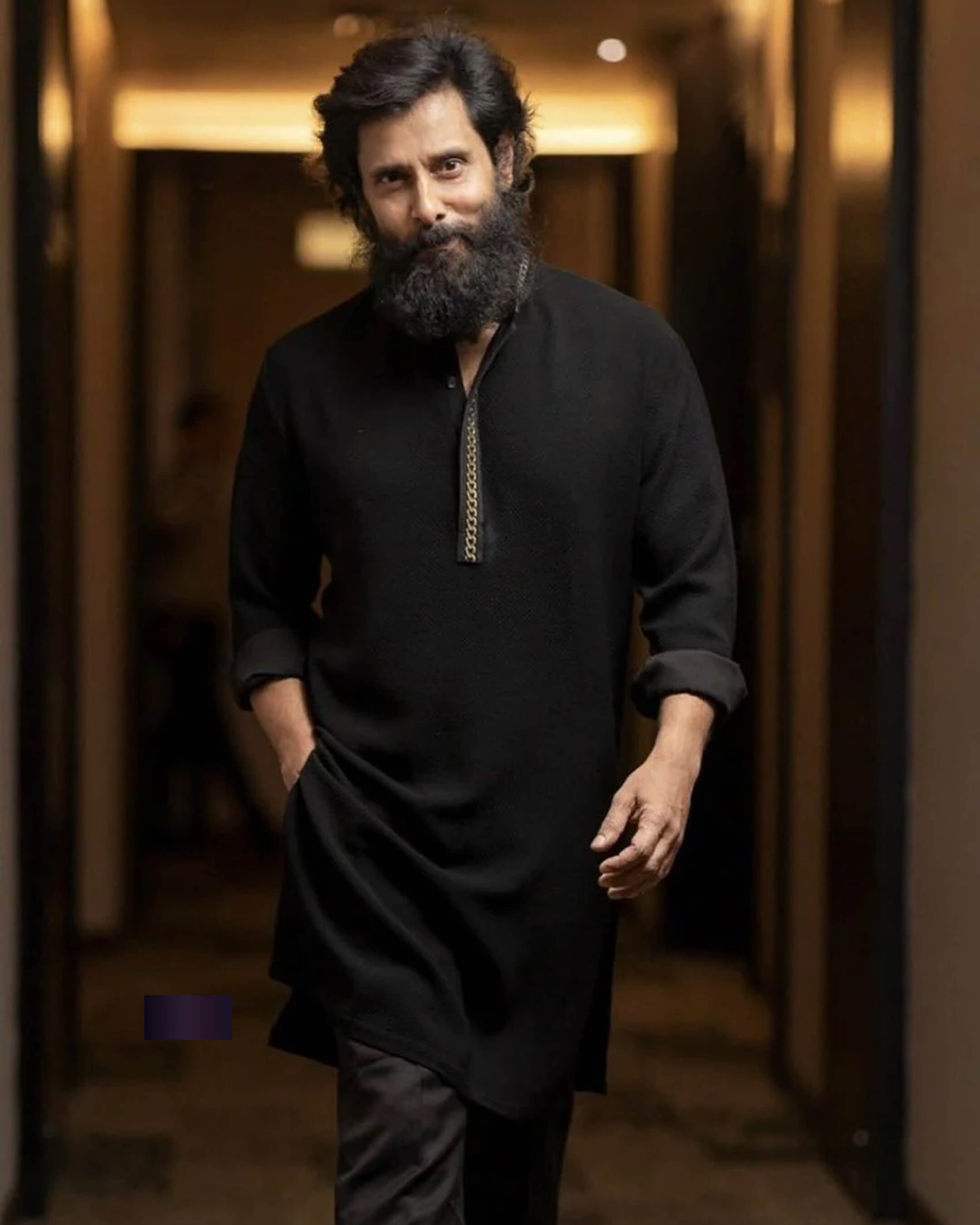 Midnight Black Luxury Kurta Set for Men - Premium Fabric Evening & Festive Wear