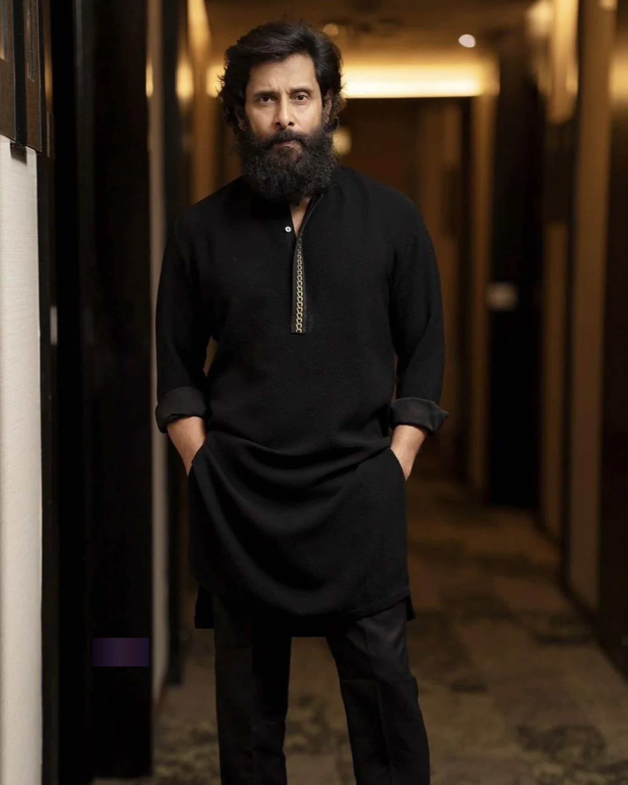Midnight Black Luxury Kurta Set for Men - Premium Fabric Evening & Festive Wear