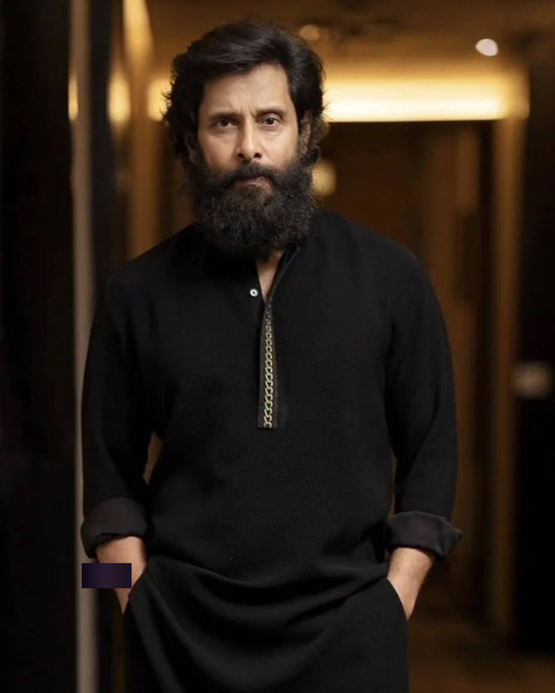 Midnight Black Luxury Kurta Set for Men - Premium Fabric Evening & Festive Wear